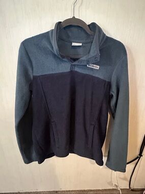 Columbia Two-Tone Fleece Pullover - Teal & Navy